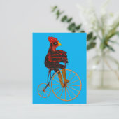 Rooster Chicken Riding a  fiets Briefkaart (Staand voorkant)