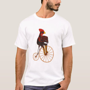 Rooster Chicken Riding a  fiets T-shirt