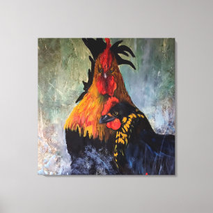 Rooster Chicken Rustic Boerderij Animal Canvas Afdruk