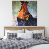 Rooster Chicken Rustic Boerderij Animal Canvas Afdruk (Insitu (Slaapkamer))