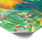 Rooster Chicken Waterverf Painting Poster (Hoek)