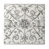 Rooster Chickens Cream Tegeltje (Voorkant)