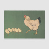 Rooster Chickens Decoupage Green  Tissuepapier (Voorkant)