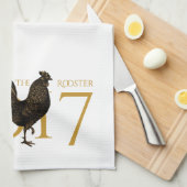  Rooster Chinees nieuwjaar 2017 Monogram KT Theedoek (Quarter Fold)