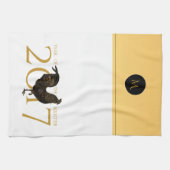  Rooster Chinees nieuwjaar 2017 Monogram KT Theedoek (Horizontaal)