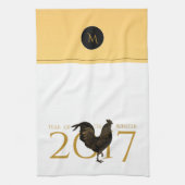  Rooster Chinees nieuwjaar 2017 Monogram KT Theedoek (Verticaal)