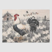 Rooster Chinese inkt schilderij Decoupage Tissuepapier (Voorkant)