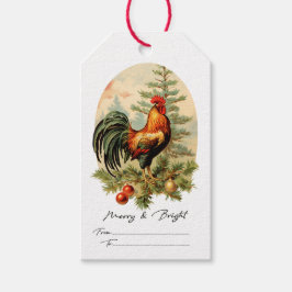  Rooster Christmas Gift Label Cadeaulabel