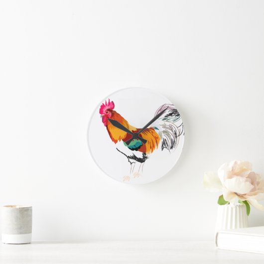 Rooster Clock Ronde Klok (Huis)
