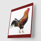 Rooster Clock Vierkante Klok (Hoek)