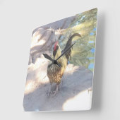 Rooster Clock Vierkante Klok (Hoek)