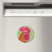 Rooster Close-up Magneet (Insitu (Vaatwasser))