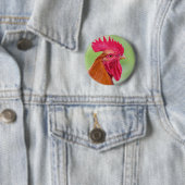 Rooster Close-up Ronde Button 5,7 Cm (In situ)