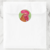 Rooster Close-up Ronde Sticker (Tas)