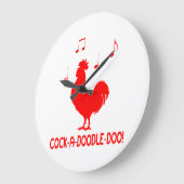 Rooster Cock-A-Doodle-Doo-Muzieknoten Grote Klok (Hoek)