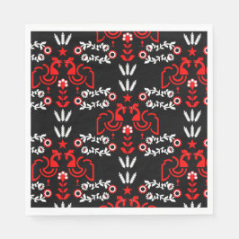 Rooster Cockerel Scandinavische volkskunst Servet