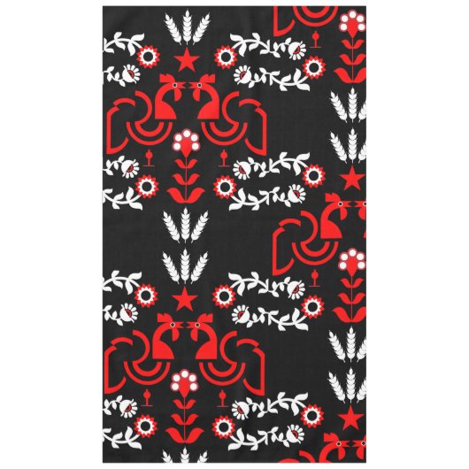 Rooster Cockerel Scandinavische volkskunst Tafelkleed (Voorkant)