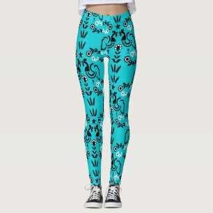 Rooster Cocrek Noordse Scandinavische Folk Art Leggings