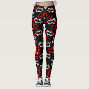 Rooster Cocrek Noordse Scandinavische Folk Art Leggings