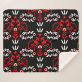 Rooster Cocrek Noordse Scandinavische Folk Art Sherpa Deken (Voorkant (horizontaal))