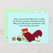 Rooster Coffee Great Day Briefkaart (Voorkant / Achterkant)