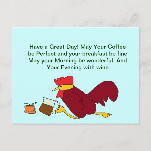 Rooster Coffee Great Day Briefkaart (Voorkant)