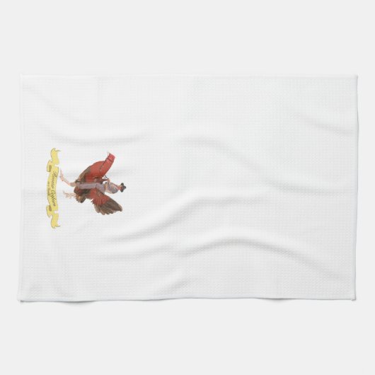 Rooster Cogburn op een Rooster Theedoek (Horizontaal)