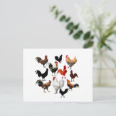 Rooster Collage Rustische kippen Briefkaart (Staand voorkant)