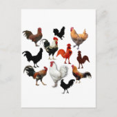 Rooster Collage Rustische kippen Briefkaart (Voorkant)