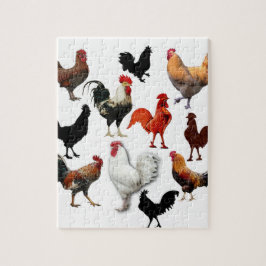 Rooster Collage  Rustische kippen Legpuzzel