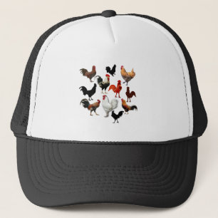 Rooster Collage  Rustische kippen Trucker Pet
