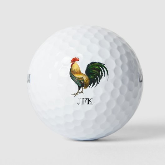 Rooster country klassiek stijlvol, gepersonaliseer golfballen (Voorkant)