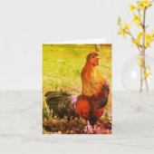 Rooster Crosting Boerderij Animal Art Note Kaart (Gele Bloem)