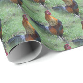 Rooster Crowing Animal Natuur Pattern Cadeaupapier (Rol Hoek)