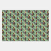 Rooster Crowing Animal Natuur Pattern Inpakpapier Vel (Voorkant 2)