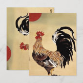 Rooster Crowing beroemd gemaakt door Ito Jakuchu B Briefkaart (Voorkant / Achterkant)