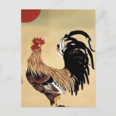 Rooster Crowing beroemd gemaakt door Ito Jakuchu B Briefkaart (Voorkant)