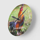Rooster Crowing Boerderij Dierlijk gepersonaliseer Ronde Klok (Hoek)