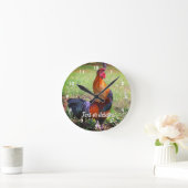 Rooster Crowing Boerderij Dierlijk gepersonaliseer Ronde Klok (Huis)