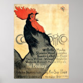 Rooster Crowing by Théophile Alexandre Steinlen Poster (Voorkant)