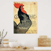 Rooster Crowing by Théophile Alexandre Steinlen Poster (Keuken)
