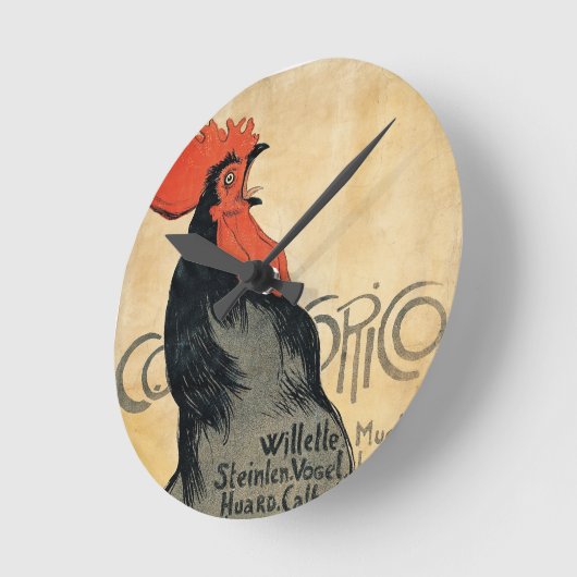 Rooster Crowing, 'Cocurico'-tijdstuk Ronde Klok (Hoek)