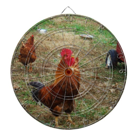 Rooster Crowing Dartbord (Voorkant)
