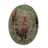 Rooster Crowing Dartbord (Voorkant Links)