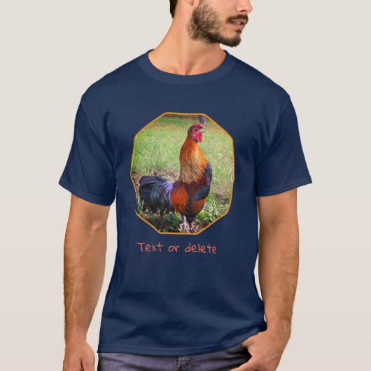Rooster Crowing Farm Animal Personalized T-Shirt (Voorkant)