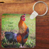 Rooster Crowing Natuur Gepersonaliseerd Sleutelhanger (Achterkant)