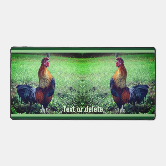 Rooster Crowing Personalized Animal Bureaumat (Voorkant)