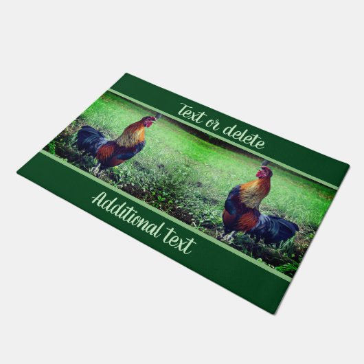 Rooster Crowing Personalized Animal Deurmat (Schuin)