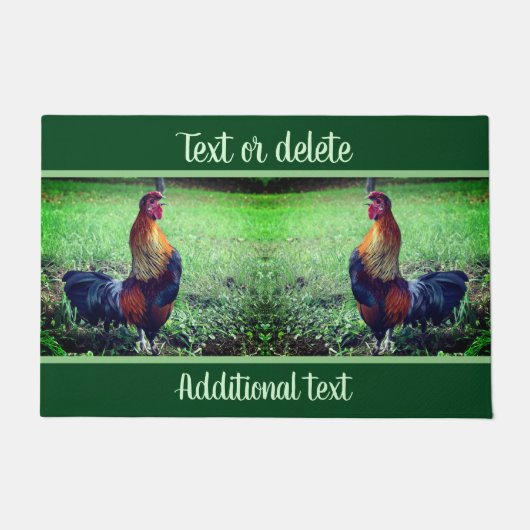 Rooster Crowing Personalized Animal Deurmat (Voorkant)