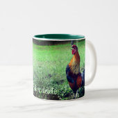 Rooster Crowing Personalized Animal Tweekleurige Koffiemok (Voorkant rechts)